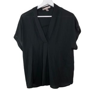 Final Price! Forever 21 Short Sleeve V Neck Blouse Black